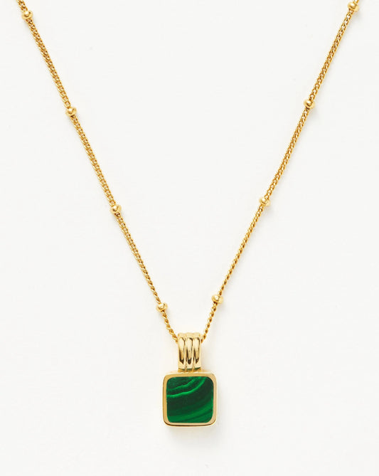 LUCY WILLIAMS SQUARE MALACHITE NECKLACE