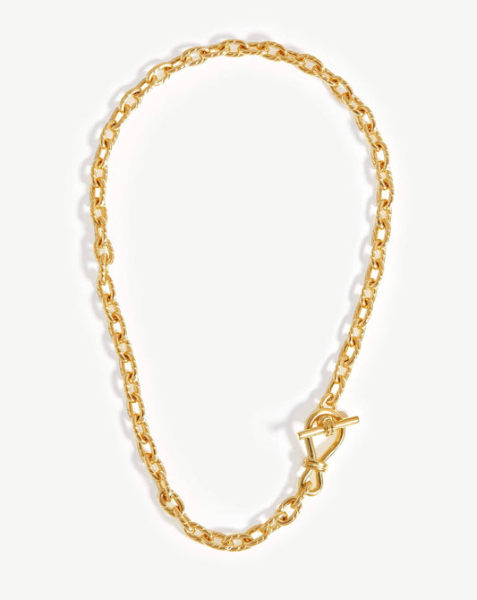 TWISTED LINK T-BAR CHAIN NECKLACE