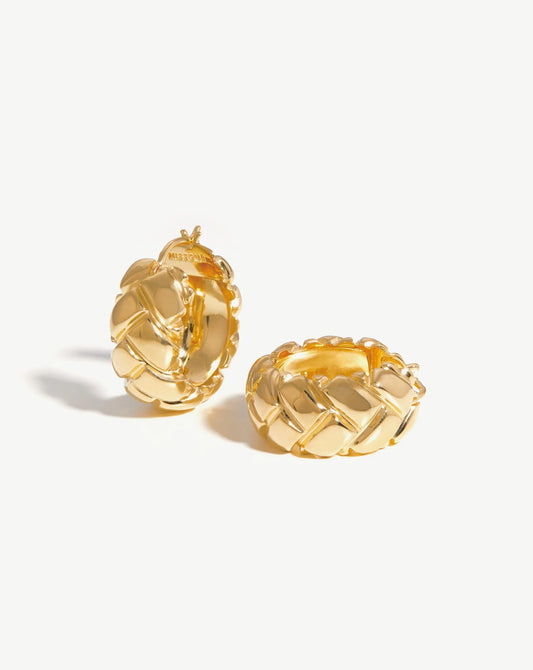 LUCY WILLIAMS CHUNKY WAFFLE HOOP EARRINGS