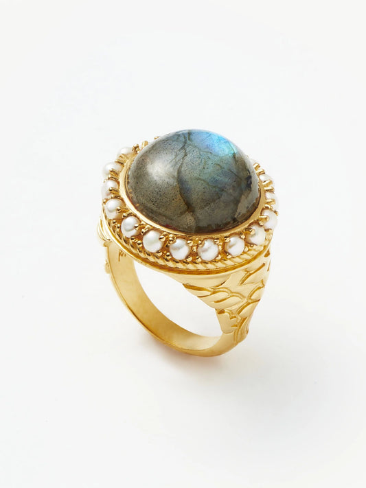 HARRIS REED LABRADORITE COCKTAIL RING