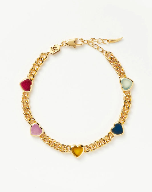 JELLY HEART GEMSTONE CHARM BRACELET