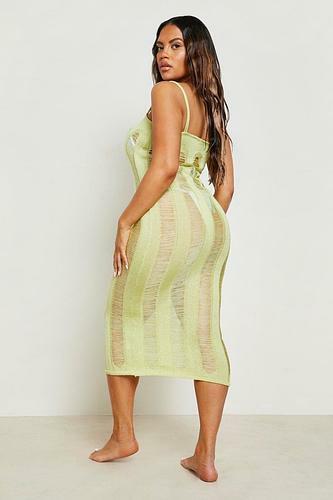 PLUS LADDER KNIT STRAPPY BEACH DRESS uk18/ uk14