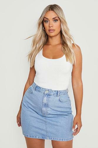 PLUS LIGHT WASH DENIM SKIRT uk20/ us16