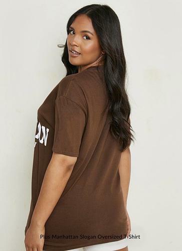 PLUS MANHATTAN SLOGAN OVERSIZED T-SHIRT uk28/ us24