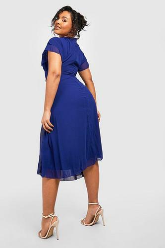 PLUS OCCASION ANGEL SLEEVE CHIFFON MIDI DRESS uk22/ us18