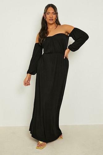 PLUS OFF THE SHOULDER BALLOON SLEEVE MAXI DRESS uk20/ us16