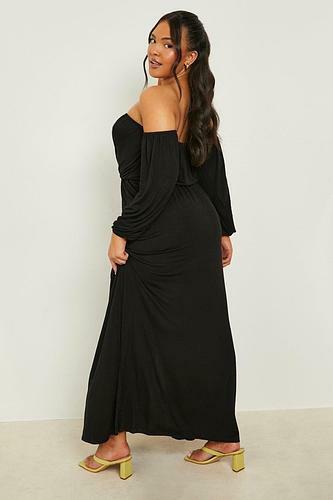 PLUS OFF THE SHOULDER BALLOON SLEEVE MAXI DRESS uk20/ us16