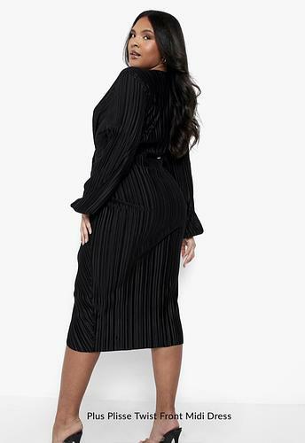 PLUS PLISSE TWIST FRONT MIDI DRESS uk22/ us18