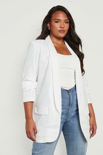 PLUS RUCHED SLEEVE BLAZER uk28/ us24