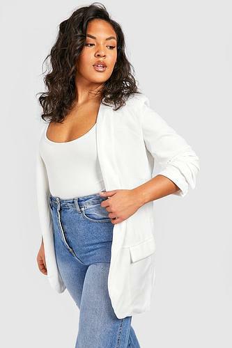 PLUS RUCHED SLEEVE BLAZER uk28/ us24