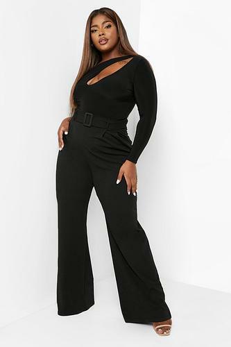 PLUS SELF BELT TAILORED WIDE LEG PANTS uk18/ us14