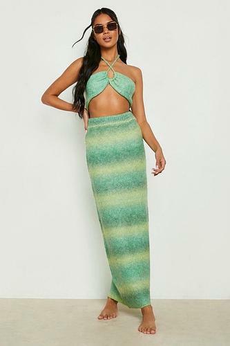 PREMIUM OMBRE KNITTED HALTER AND MAXI SKIRT SET size S