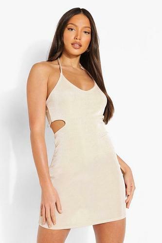 TALL CUT OUT DETAIL SLINKY MINI DRESS uk12/ us8