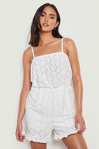 EYELET FRILL HEM ROMPER uk8/ us4