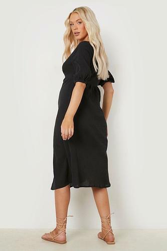 MATERNITY CHEESECLOTH BUTTON MIDI DRESS uk14/ us10