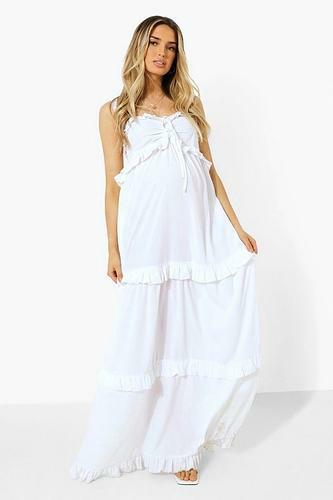 MATERNITY FRILL SHOULDER MAXI DRESS uk16/ us12