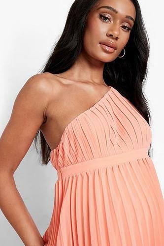 MATERNITY OCCASION ONE SHOULDER PLEATED MIDI DRESS uk16/ us12