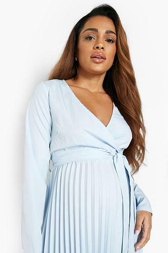 MATERNITY OCCASION PLEATED WRAP MIDI DRESS uk14/ us10