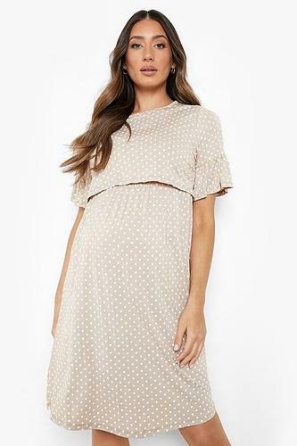 MATERNITY POLKA DOT NURSING SMOCK DRESS uk16/ us12