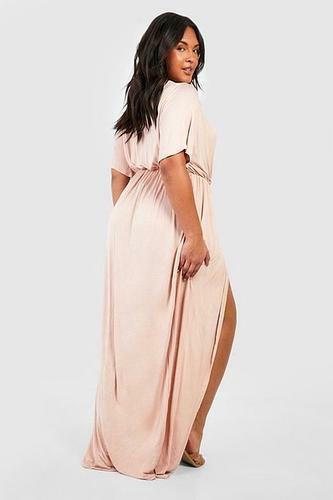 PLUS ANGEL SLEEVE WRAP MAXI DRESS uk20/ us16