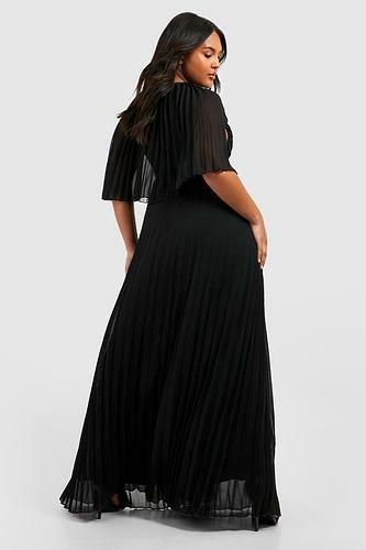 PLUS BRIDESMAID PLEATED CAPE MAXI DRESS uk20/ us16