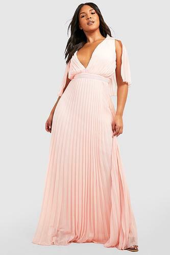 PLUS BRIDESMAID PLEATED CAPE MAXI DRESS uk22/ us18