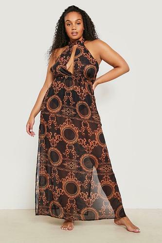 PLUS CHAIN PRINT MAXI BEACH DRESS uk24/ us20