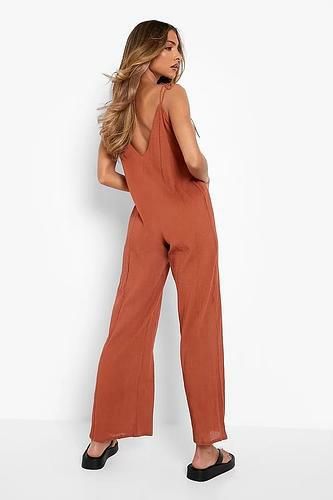 PLUS CHEESECLOTH STRAPPY TRAPEZE JUMPSUIT uk24/ us20