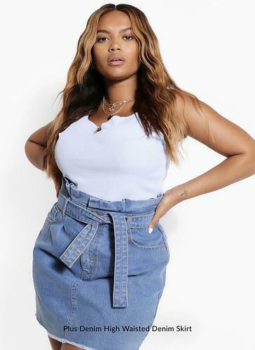 PLUS DENIM HIGH WAISTED DENIM SKIRT uk18/ us14