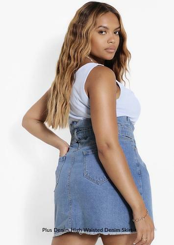 PLUS DENIM HIGH WAISTED DENIM SKIRT uk18/ us14