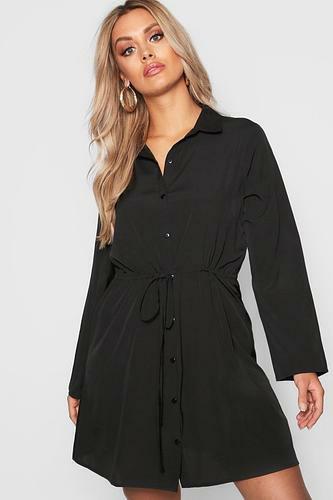 PLUS DRAWSTRING WAIST SHIRT DRESS uk22/ us18