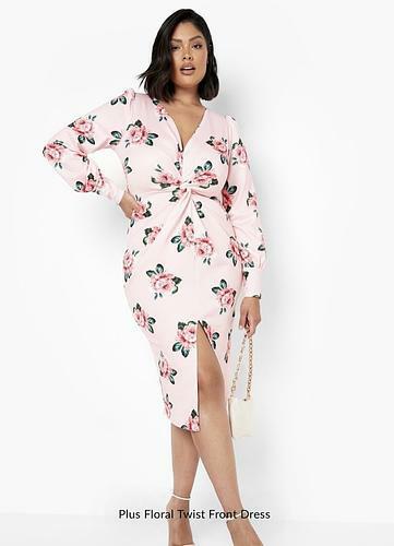 PLUS FLORAL TWIST FRONT DRESS uk22/ us18