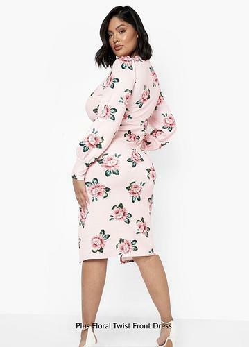 PLUS FLORAL TWIST FRONT DRESS uk22/ us18