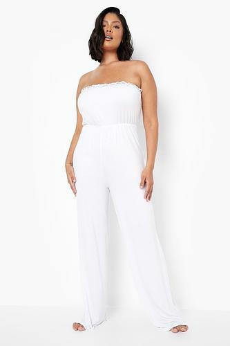 PLUS JERSEY BANDEAU BEACH JUMPSUIT uk26/ us22